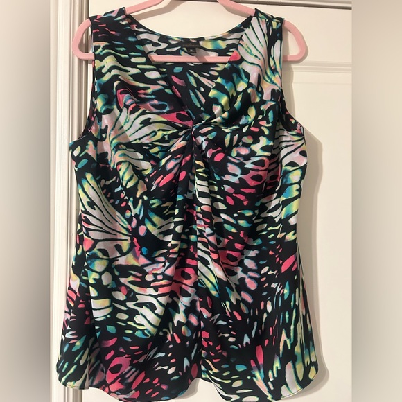 Worthington Tops - Worthington Butterfly Print Sleeveless Women's Top Plus 1x